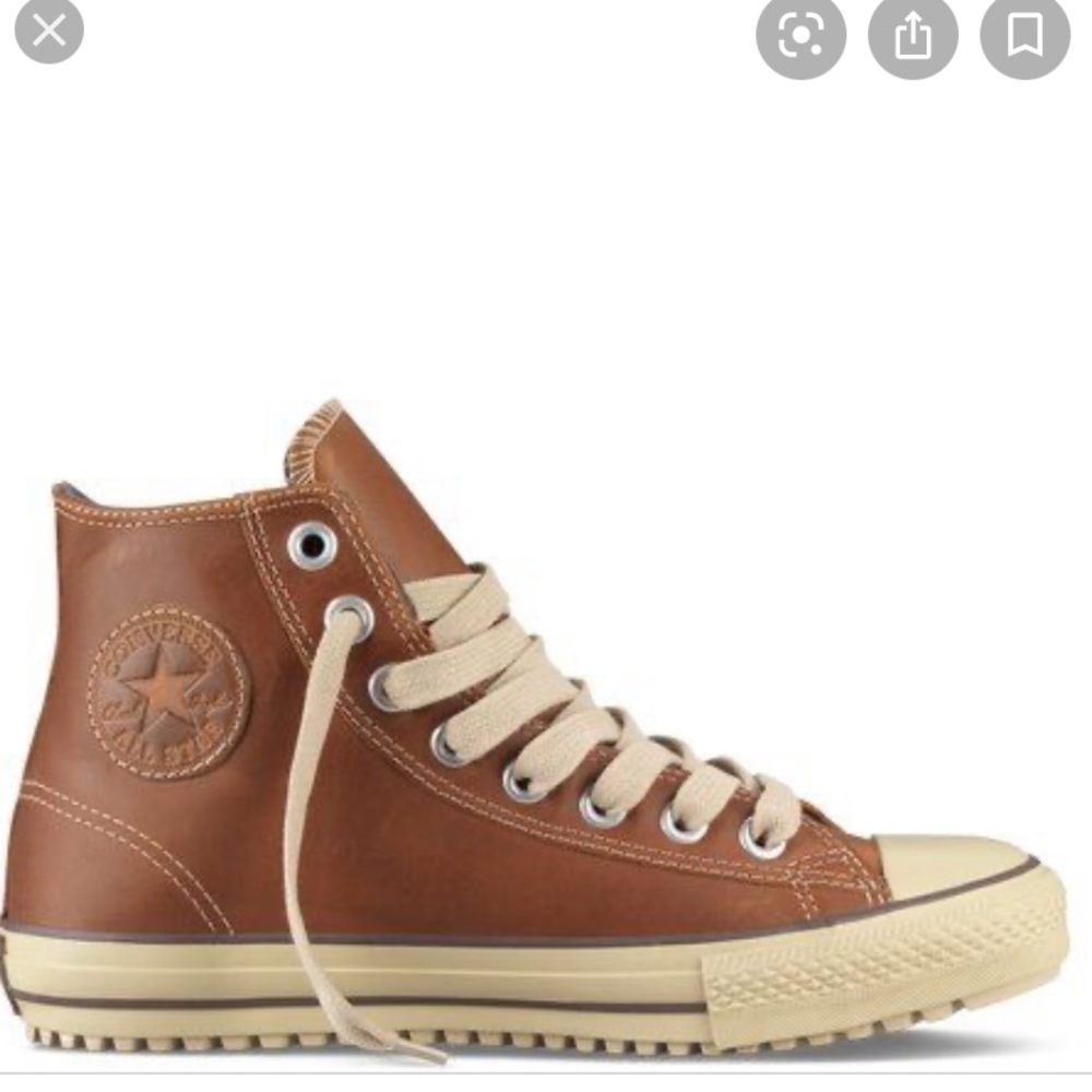 Men’s Converse Cognac Pinecone Leather High Tops